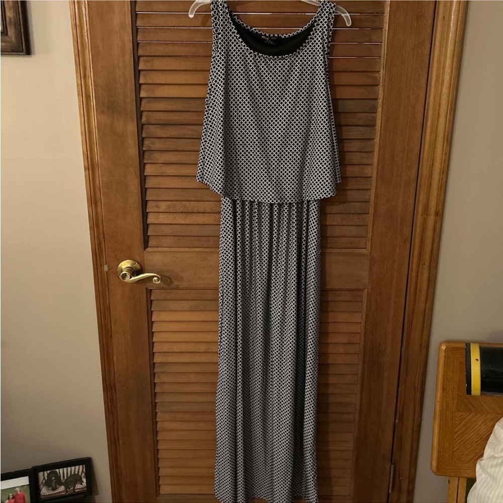 Robert Louis Black and White Patterned Maxi Dress